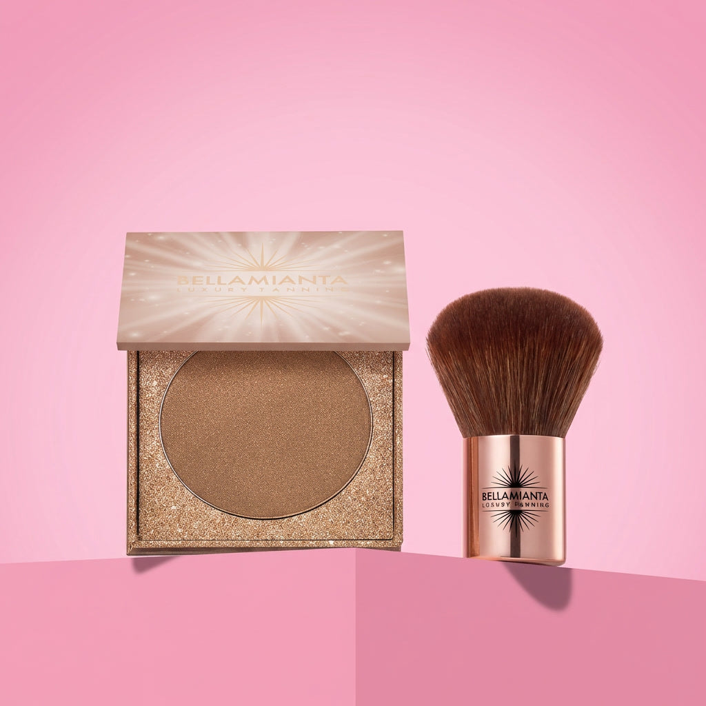 Bellamianta | Illuminating Bronzing Powder + Baby Kabuki Brush Bundle