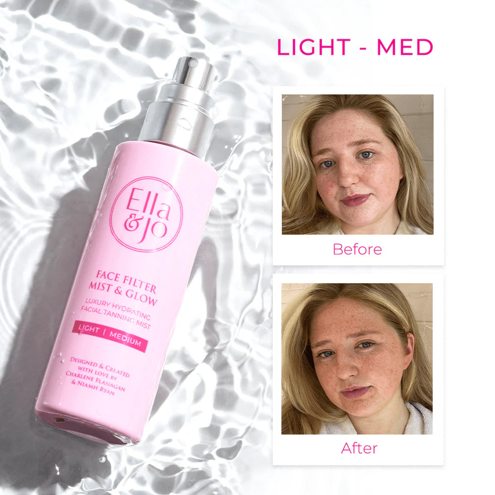 Ella & Jo | Face Filter Mist & Glow Facial Tanning Mist | Light/Medium
