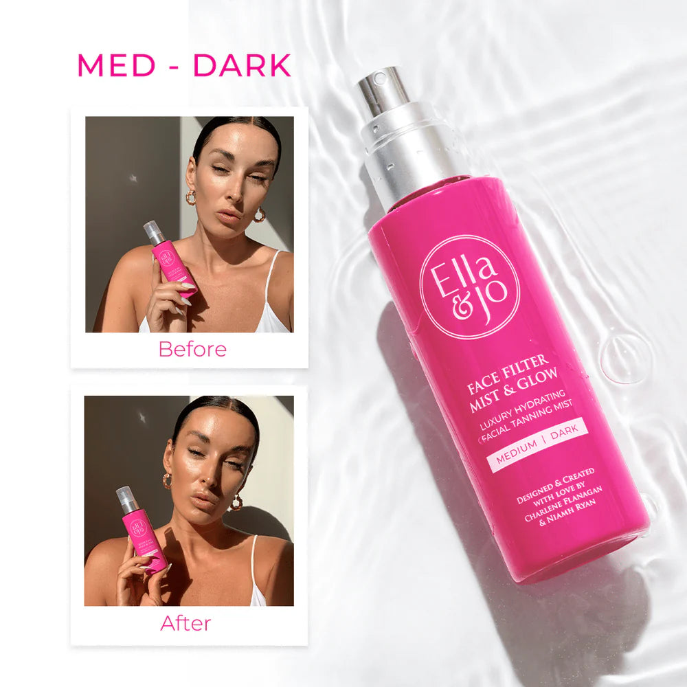 Ella & Jo | Face Filter Mist & Glow Facial Tanning Mist | Medium/Dark